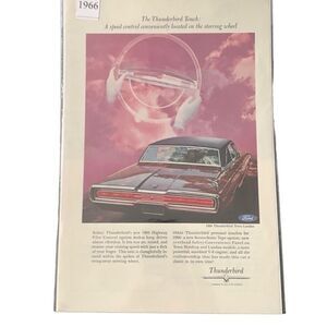 Vintage 1966 Thunderbird Speed Control Located on The Steering Wheel Ad Advertis